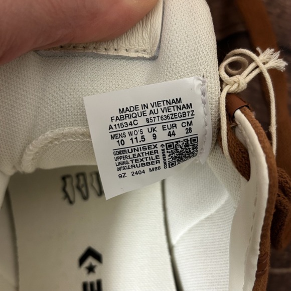 Converse Star Player 76 OX Mens Size 10 Womens Sz 11.5 In A Nutshell Suede Shoes - Picture 10 of 13